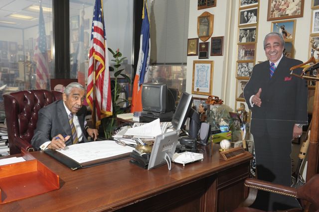 Charlie Rangel in his NYC office last year—maybe he's running for reelection so he doesn't have to pack all his stuff up